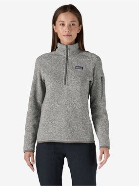 Patagonia Better Sweater  Gray Heathered Quarter-Zip Fleece lined  Pullover XS